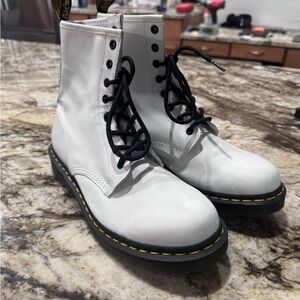 Dr. Martens White Leather Boots